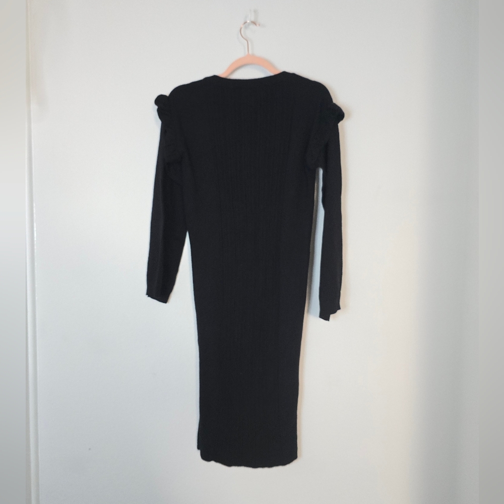 NWT NU Denmark Elegant Black Long Sleeve Knit Dress Size Small - Picture 3 of 6